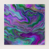 Paarse, groene en blauw-vochtige kunst legpuzzel (Horizontaal)