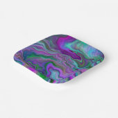 Paarse, groene en blauwe kunstmarmer papieren bordje (Gebogen)
