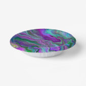 Paarse, groene en blauwe kunstmarmer papieren kommen (Gebogen)