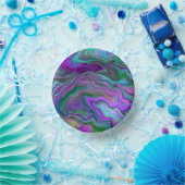 Paarse, groene en blauwe kunstmarmer papieren kommen (Feest)