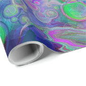 Paarse, groene en blauwe kunstmarmerdag cadeaupapier (Rol Hoek)