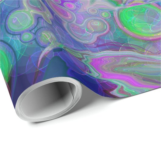 Paarse, groene en blauwe kunstmarmerdag cadeaupapier (Rol Hoek)