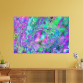 Paarse, groene en blauwe marmer Bokeh Fluid Art Canvas Afdruk (Insitu (Woonkamer))