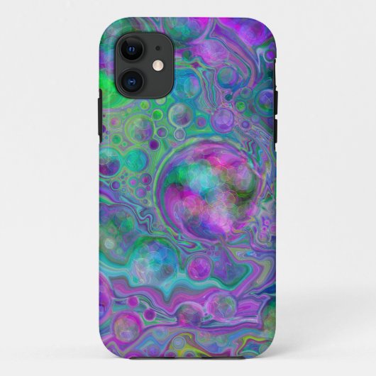 Paarse, groene en blauwe marmer Bokeh Fluid Art Case-Mate iPhone Case (Achterkant)
