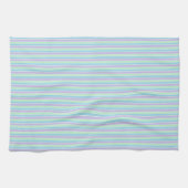 Paarse groene en blauwe pastel gestreept theedoek (Horizontaal)