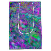 Paarse, groene en blauwe vette kunst Bokeh Marble Medium Cadeauzakje (Achterkant)