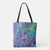 Paarse, groene en blauwe vette kunst Marmer Bokeh Tote Bag (Achterkant)