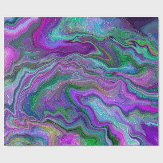 Paarse, groene en blauwe vlecht Abstracte feestdag Cadeaupapier (Vlak)