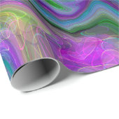 Paarse, groene en blauwe vlecht Abstracte feestdag Cadeaupapier (Rol Hoek)