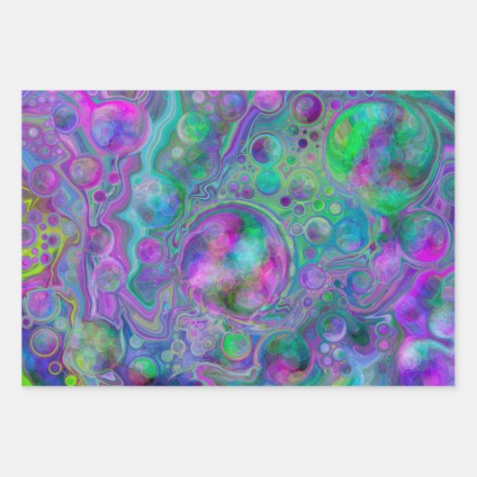 Paarse, groene en blauwe vlecht Abstracte feestdag Inpakpapier Vel (Voorkant 2)