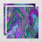 Paarse, groene en blauwe Vloeibare Kunst Dank u (Voorkant / Achterkant)