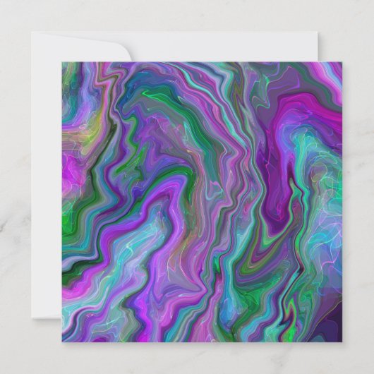 Paarse, groene en blauwe Vloeibare Kunst Dank u (Voorkant)