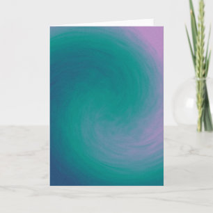 Paarse, groene en blauwe wervelende Wenskaart Kaart