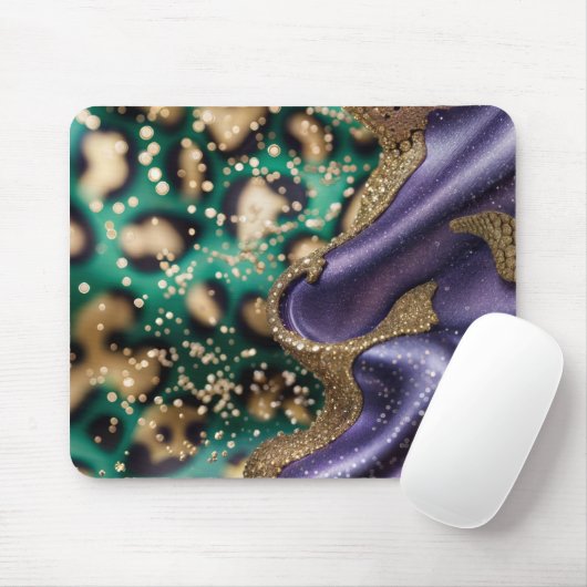 Paarse groene en gouden glans Mardi Gras vibes Muismat (Met muis)