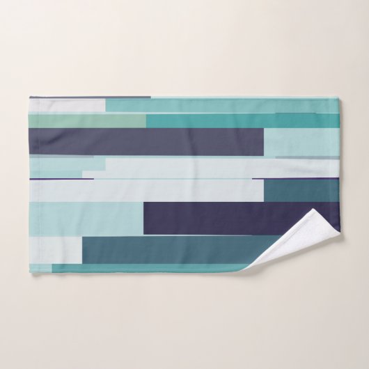 Paarse, groene en turquoise Abstracte strepen Bad Handdoek (Handdoek)