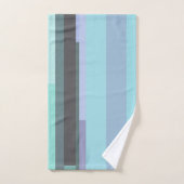 Paarse, groene en turquoise Abstracte strepen Bad Handdoek (Handdoek)