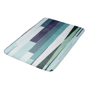 Paarse, groene en turquoise Abstracte strepen Badmat