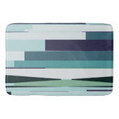 Paarse, groene en turquoise Abstracte strepen Badmat (Voorkant)
