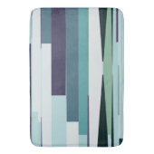 Paarse, groene en turquoise Abstracte strepen Badmat (Voorkant Verticaal)
