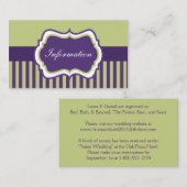 Paarse, Groene, en Witte Damast Behuizing Kaart (Voorkant / Achterkant)