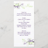 Paarse, Groene, en Witte Kaart van het Menu van de (Achterkant)