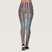 Paarse, groene en witte stripte Patroon Leggings (Achterkant)
