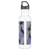 Paarse groene en zwarte kunst Deco Abstract Waterfles (Achterkant)