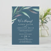 Paarse Groene Eucalyptus | Blauwe Elopement Ontvan Kaart (Staand voorkant)
