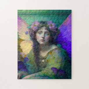 Paarse Groene Fairy Fantasy Art Legpuzzel