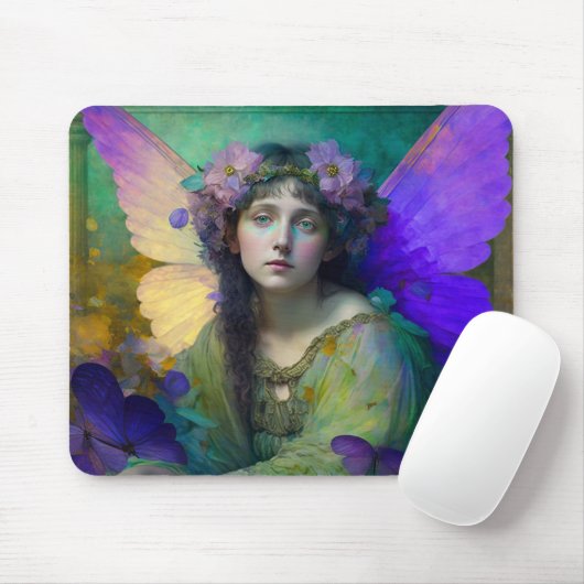 Paarse Groene Fairy Fantasy Art Muismat (Met muis)