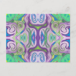 Paarse groene fantasie Briefkaart
