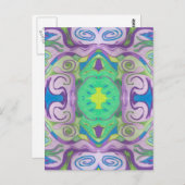 Paarse groene fantasie Briefkaart (Voorkant / Achterkant)