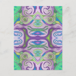Paarse groene fantasie Briefkaart