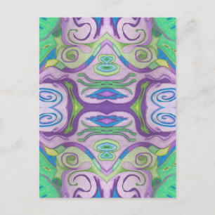Paarse groene fantasie Briefkaart