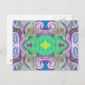 Paarse groene fantasie Briefkaart (Voorkant / Achterkant)