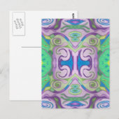 Paarse groene fantasie Briefkaart (Voorkant / Achterkant)