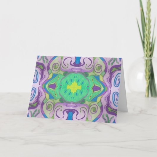Paarse groene fantasie Wenskaart Kaart (Voorkant)