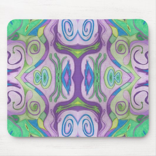 Paarse Groene Fantasy Mousepad Muismat (Voorkant)