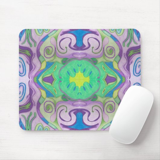 Paarse Groene Fantasy Mousepad Muismat (Met muis)