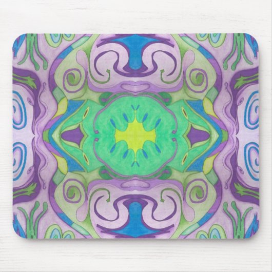 Paarse Groene Fantasy Mousepad Muismat (Voorkant)