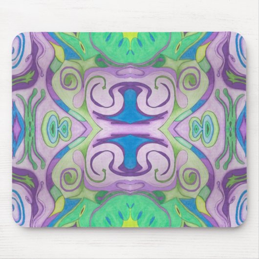 Paarse Groene Fantasy Mousepad Muismat (Voorkant)