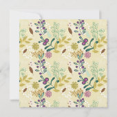 Paarse Groene Floral Birthday Party Kaart (Achterkant)