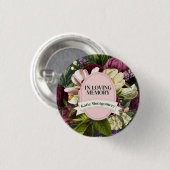 Paarse groene Floral Funeral Ronde Button 3,2 Cm (Voorkant /achterkant)