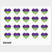 Paarse, groene Floral Wedding voor Sticker (Vel)