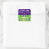 Paarse, groene Floral Wedding voor Sticker (Tas)