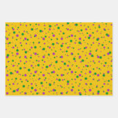 PAARSE GROENE GELE MARDI GRAS-PATRONEN INPAKPAPIER VEL (Voorkant 3)