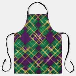 PAARSE GROENE GELE MARDI GRAS PLAID PATROON SCHORT