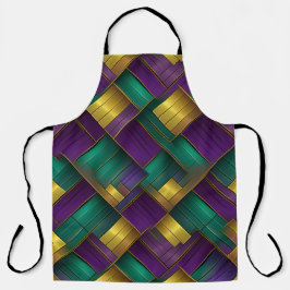 PAARSE GROENE GELE MARDI GRAS WEAVEN PATROON SCHORT