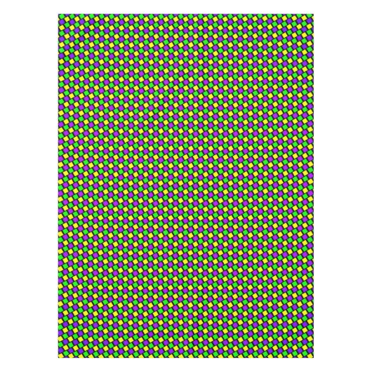 Paarse Groene Gele Patroon Mardi Gras Tafelkleed (Voorkant)