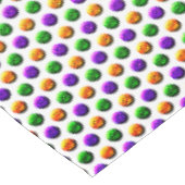 Paarse Groene Gele Stippen Witte Mardi Gras Tafelkleed (Gekanteld)